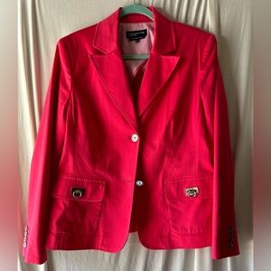 Jones, New York, signature, stretch, jacket, hot pink.